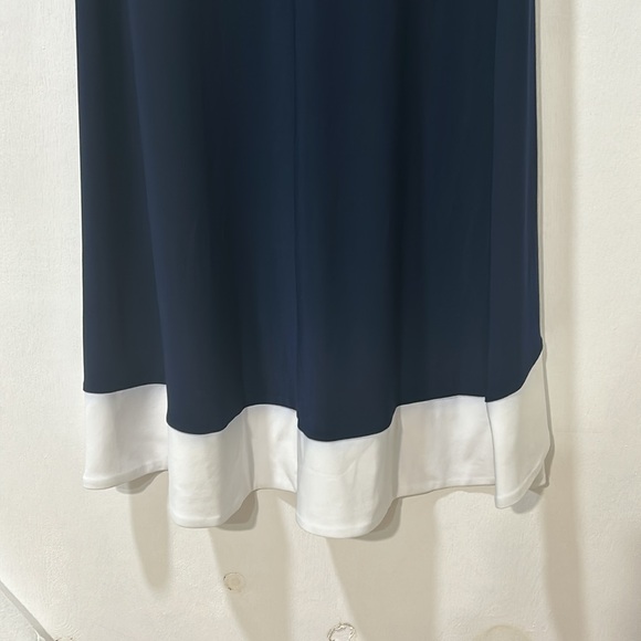 MSK WOMENS SLEEVELESS CASUAL  DRESS NAVY WITHE ALINE SILHOUETTE Sz MD - Picture 9 of 9